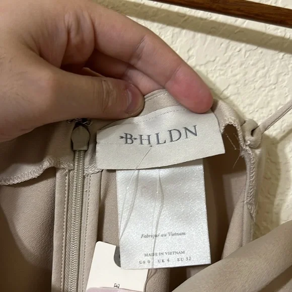 BHLDN Anthropologie Jennings Cowl Neck Ruched Satin Gown 0 NEW Formal Bridesmaid - Picture 5 of 8